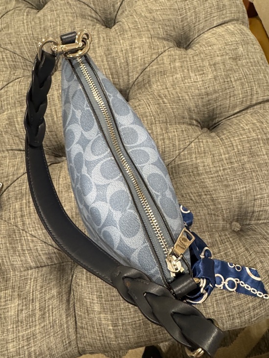 Coach Abby Duffle Blue Signature Monogram Hobo Bag - Picture 12 of 17